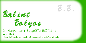 balint bolyos business card